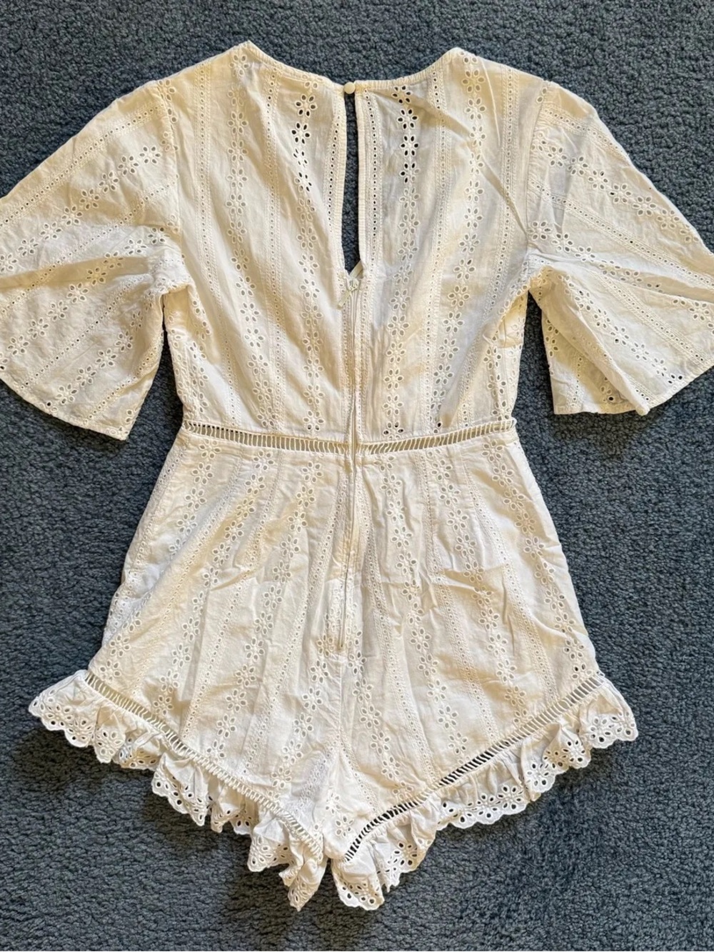Finders Keepers Sunday Playsuit Lace / Crochet Eyelet Romper - Picture 2 of 4